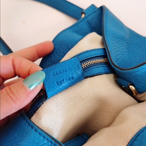 Gucci Turquoise Pebbled Leather Medium Soho Hobo - Picture 10 of 11